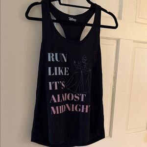 Disney Black Tank Top with Pastel Blue and Pastel Pink Lettering